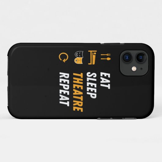 Eat Sleep Theater Herhalen - Graphic Musical Case-Mate iPhone Case (Achterkant (horizontaal))