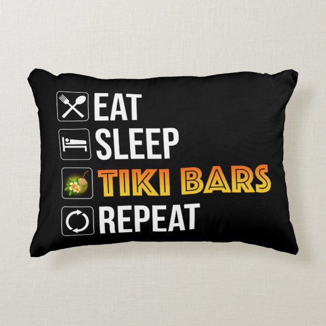 Eat. Sleep. Tiki Bars. Repeat Accent Kussen (Voorkant)