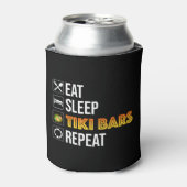 Eat. Sleep. Tiki Bars. Repeat Blikjeskoeler (Blikje Voorkant)