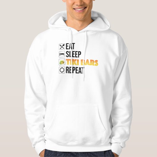 Eat. Sleep. Tiki Bars. Repeat Hoodie (Voorkant)