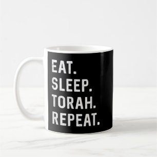 Eat Sleep Torah Herhaal Hebreeuws Jewish Matan Tor Koffiemok
