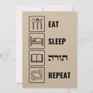 Eat Sleep Torah Herhalen - Joodse levensstijl