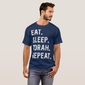 Eat Sleep Torah Repeat Hebrew Jewish Matan Torah T-shirt (Voorkant volledig)