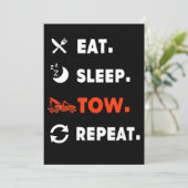 Eat Sleep Tow Herhaal TW Truck Driver Gift Save The Date (Staand voorkant)