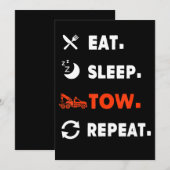 Eat Sleep Tow Herhaal TW Truck Driver Gift Save The Date (Voorkant / Achterkant)