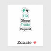 Eat Sleep Trade Herhalen Sticker (Vel)