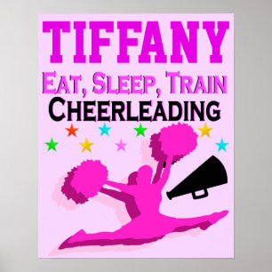 EAT SLEEP TRAIN CHEERLEADING POSTER PERSONNALISÉ