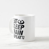 Eat Sleep Train Herhalen Koffiemok (Voorkant links)