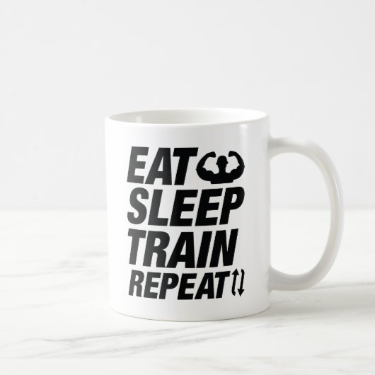 Eat Sleep Train Herhalen Koffiemok (Rechts)