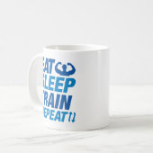 Eat Sleep Train Herhalen Koffiemok (Voorkant links)