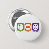 Eat Sleep Train-honden Ronde Button 5,7 Cm (Voorkant /achterkant)