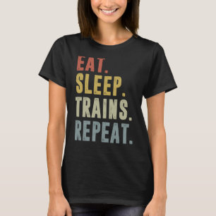 Eat Sleep Trains herhalen voor trein T-shirt