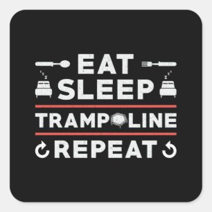 Eat Sleep Trampoline Herhalen turnast Trampolining Vierkante Sticker