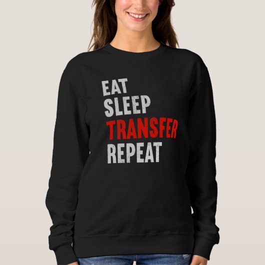 Eat Sleep Transfer Repeat Taxi Driver Cabby Cab Dr Trui (Voorkant)