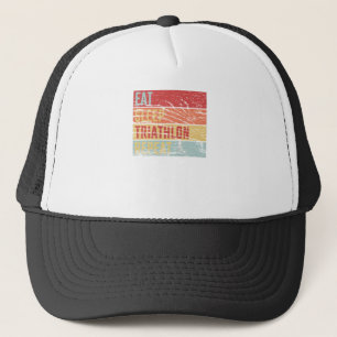 Eat Sleep Triathlon Herhalen Trucker Pet