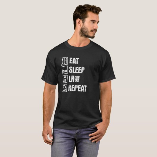 Eat Sleep Truck Repo Trucker Remote Driver T-shirt (Voorkant volledig)