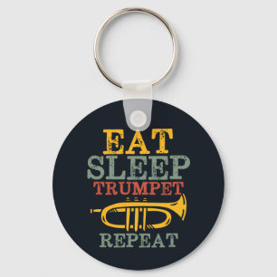 Eat Sleep Trumpet Herhaal Funny Marching Band Sleutelhanger