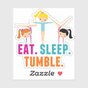 Eat Sleep Tumble Funny Gymnastics Sticker