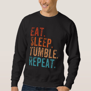 Eat Sleep Tumble Herhaal Gymnastics Gymnast Quote Trui