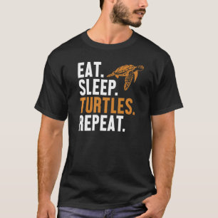 Eat Sleep Turtles Herhaal schildpad T-shirt