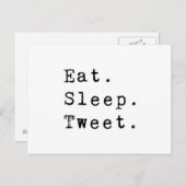 Eat Sleep Tweet Briefkaart (Voorkant / Achterkant)