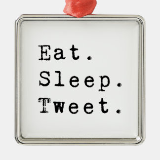 Eat Sleep Tweet Metalen Ornament
