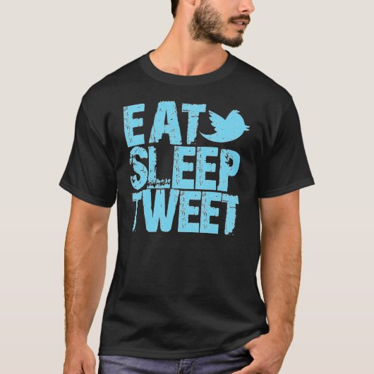 Eat Sleep Tweet T-shirt (Voorkant)