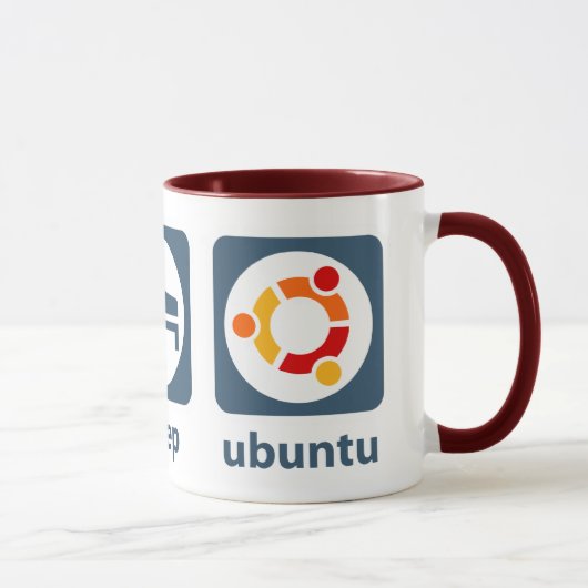 Eat Sleep Ubuntu Mok (Rechts)