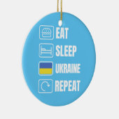 Eat Sleep Ukraine herhalen Keramisch Ornament (Rechts)