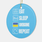 Eat Sleep Ukraine herhalen Keramisch Ornament (Links)