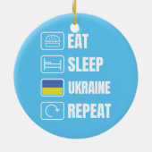 Eat Sleep Ukraine herhalen Keramisch Ornament (Achterkant)