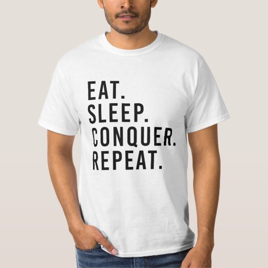 EAT. SLEEP. VERBINDEN. REPEAT. T-SHIRT (Voorkant)