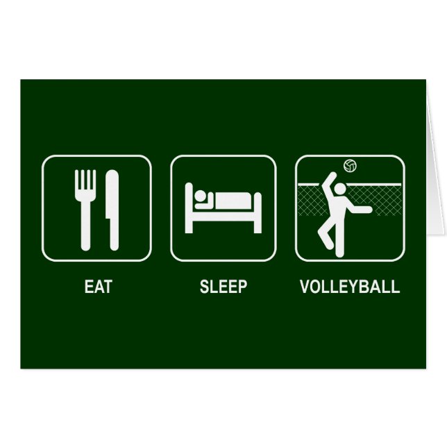 Eat Sleep Volleybalkaart (Voorkant Horizontaal)