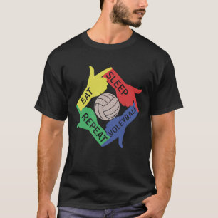 Eat Sleep Volleyball Herhaal Cool Athlete T-shirt
