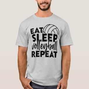 Eat Sleep Volleyball Herhaal T-Shirt