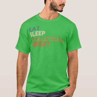 EAT SLEEP VOLLEYBALL HERHAAT retro3 T-shirt