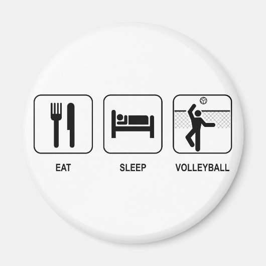 Eat Sleep Volleyball Magnet Magneet (Voorkant)
