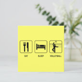 Eat Sleep Volleyball Uitnodiging (Staand voorkant)