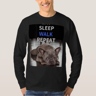 EAT SLEEP WALK REPEAT Bulldog Terug Logo Korte sla T-shirt