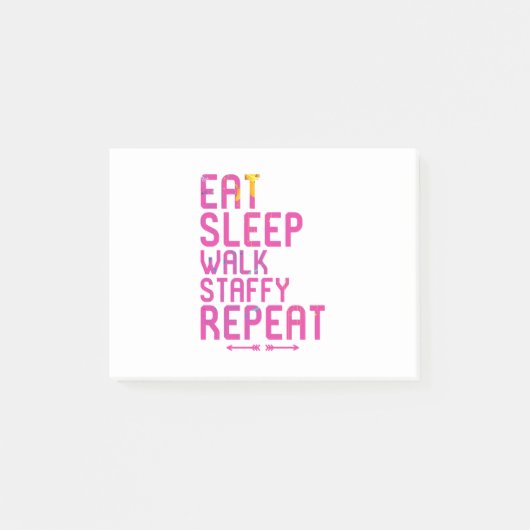 Eat Sleep Walk Staffy Herhaal Terrier Post-it® Notes (Voorkant)