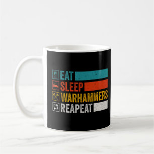 Eat Sleep Warhammers Herhaal Gamer Retro Video Gam Koffiemok