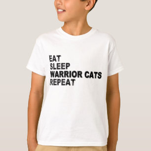 Eat Sleep Warrior Cats Herhalen T-shirt