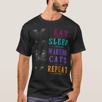 Eat Sleep Warrior Cats Herhalen TShirt