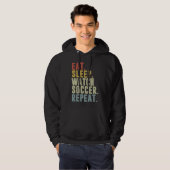Eat Sleep Watch Soccer Repeat Hoodie (Voorkant volledig)