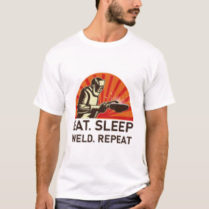 Eat Sleep Weld Herhalen - Welder Gift T-shirt