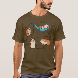 Eat Sleep Wheek Herhaal Funny Guinee Varkenspest T-shirt