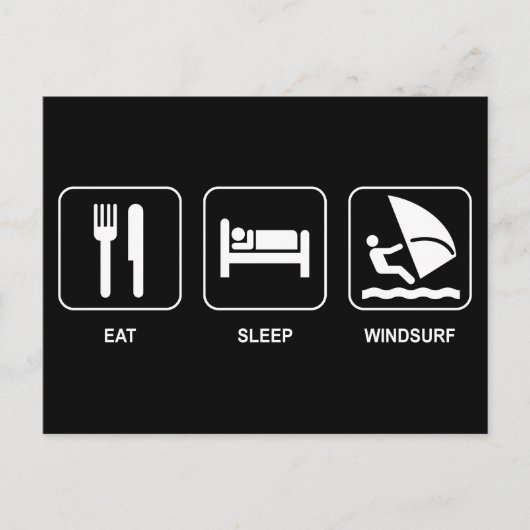Eat Sleep Windsurf Briefkaart (Voorkant)