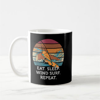 Eat Sleep Windsurf Herhaal  zonnebrand Koffiemok