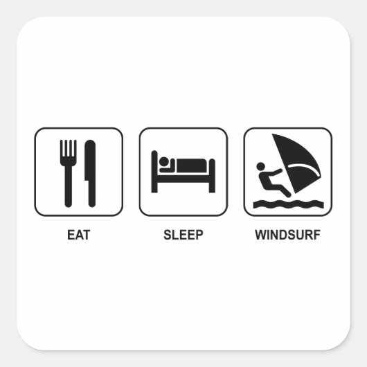 Eat Sleep Windsurf Sticker (Voorkant)