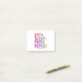 Eat Sleep Wiskunde Herhaal Fun Mathematici Post-it® Notes (Op bureau)